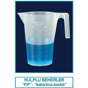 026.02.500 Beher - Kulplu - P.p - Kısa Form - Kabartma Skala - 500 ml (1 Adet)