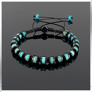 Seven Art Jewelry Doğal Taş Bileklik,turkuaz Bileklik, Firuze Taşı Bileklik, Kadın Bileklik, Erkek Bileklik, Ayarlanabilir Bileklik