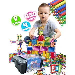 Go Toys Geometrik Tasarım Çubukları 450 Adet Zeka Geliştirici Tasarım Eğitici Oyuncak Geometrik Çubuklar
