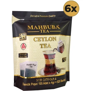 Tea STD 2575 6 Adet İthal Seylan Sri Lanka Ceylon Kaçak Demlik Poşet Siyah Yaprak Çayı 105x4gr