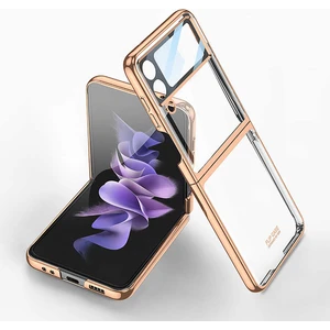 Samsung Galaxy Z Flip 4 Kılıf Renkli Sert Koruma Gold