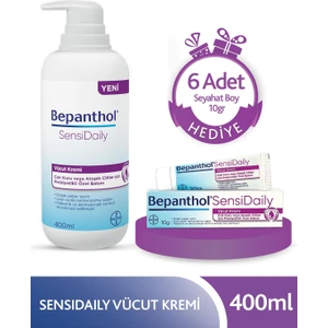 Sensidaily Günlük Yoğun Nemlendirici Vücut Bakım Kremi  400 ml 6 Adet Seyahat Boy 10 gr Hediyeli