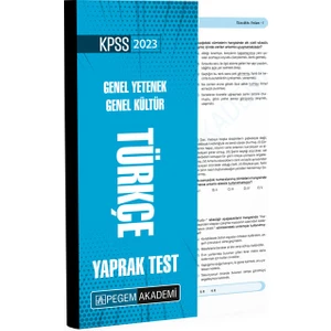 Pegem Akademi Yayıncılık KPSS 2023 Genel Yetenek Genel Kültür Türkçe Yaprak Test