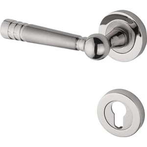 İstanbul e-Hırdavat Osmanlı Nikel Saten Rozetli Yale Çelik Kapı Kolu Rozetli 1 Takım