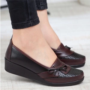 Kaof Shoes Kadın Bordo Anne Babet Ayakkabı Anne Ayakkabısı Kadın Günlük Ayakkabı Kadın Klasik Ayakkabı Anne Ayakkabı Ayzen