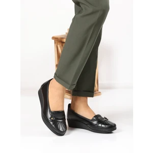 Kaof Shoes Kadın Ayzen Siyah Anne Babet Ayakkabı Anne Ayakkabısı Günlük Ayakkabı Klasik Ayakkabı Casual