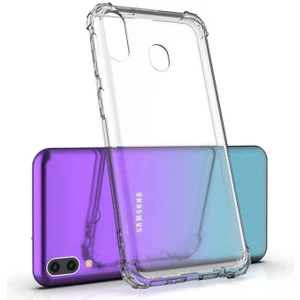 Aqua Aksesuar Samsung Galaxy A30 Köşe Korumalı Şeffaf Darbe Emici Telefon Kılıfı