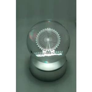 3D Dönme Dolap Işıklı Cam Küre