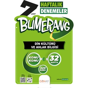 Günay Yayınları 7.Sınıf Bumerang 32 Haftalık Din Kültürü ve Ahlak Bilgisi Denemeleri