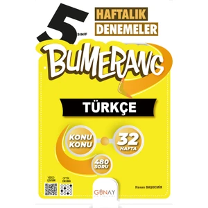 Günay Yayınları 5.Sınıf Bumerang 32 Haftalık Türkçe Denemeleri