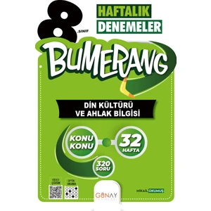Günay Yayınları 8.Sınıf Bumerang 32 Haftalık Din Kültürü Ve Ahlak Bilgisi Denemeleri
