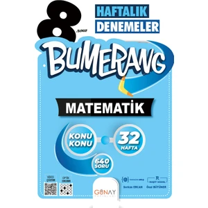 Günay Yayınları 8. Sınıf Bumerang 32 Haftalık Matematik Denemeleri
