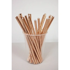 Kağıt Pipet Metalize Bakır 25"li