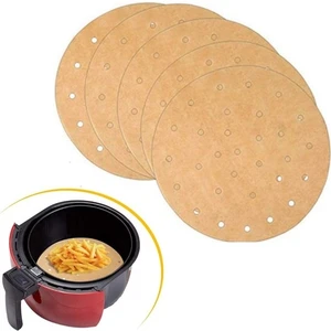 Real West 100 Adet Airfryer Pişirme Kağıdı Tek Kullanı mlık Hava Fritözü Yuvarlak Delikli Model
