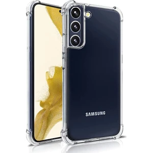 Kzy Samsung Galaxy S22 Plus Kapak Kamera Korumalı Antişok Airbag Köşe Korumalı Silikon Şeffaf Kılıf