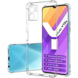 Kzy Vivo Y15S Kapak Kamera Korumalı Antişok Airbag Köşe Korumalı Silikon Şeffaf Kılıf