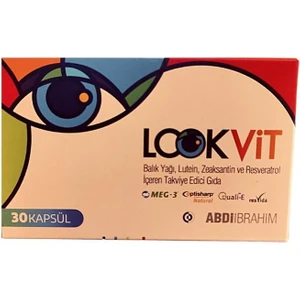 ABDİ İBRAHİM Lookvit Balık Yağı, Lutein, Zeaksantin ve Resveratrol Içeren Kapsül Takviye Edici Gıda 30 Kapsül