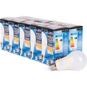 15W LED Ampul 3000K Günışığı E27 A70 - 10'lu Paket