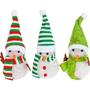Dekoratif Yılbaşı Süsü Işıklı Kardan Adam 15 cm