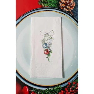 Gümüş Yılbaşı Süsleri Tasarım Yılbaşı Sunum Peçetesi