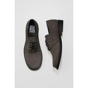 Bueno Shoes Gri Koyu Nubuk Kadın Klasik Ayakkabı