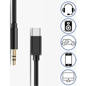 Hash Tech Type C Android ve 3.5 mm Kulaklık Girişli Ses Dönüştürücü Aux Kablo