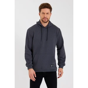 Antrasit Kanguru Cepli Kapüşonlu Içi Pamuklu Erkek Sweatshirt