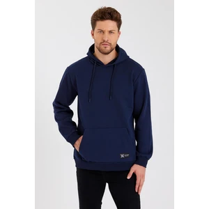 Lacivert Kanguru Cepli Kapüşonlu Içi Pamuklu Erkek Sweatshirt