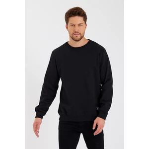 Bisiklet Yaka Etiket Detayı Içi Pamuklu Erkek Sweatshirt