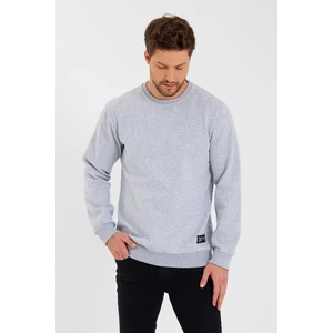 Bisiklet Yaka Etiket Detayı Içi Pamuklu Erkek Sweatshirt
