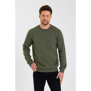 Bisiklet Yaka Etiket Detayı Içi Pamuklu Erkek Sweatshirt