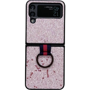 Samsung Galaxy Z Flip 4 Glitter Pud Telefon Kılıfı - Pembe (Yurt Dışından)