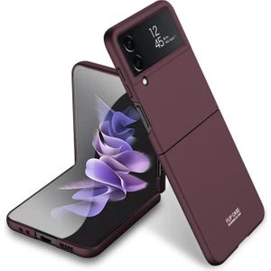 Samsung Galaxy Z Flip 4 İçin Gkk Ultra-Ince Tam Kapsamlı Telefon Kılıfı - Şarap Kırmızısı (Yurt Dışından)