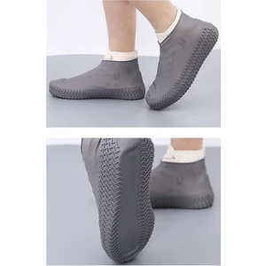 Gri Silikon Yağmur Koruyucu Ayakkabı Kılıfı Kaymaz Su Kir Geçirmez Large (40-46)