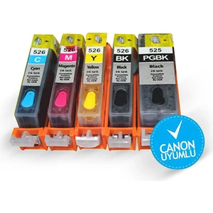 Canon PGI-520BK CLI-521 820 220 320 C M Y Bk (5 Renk) Uyumlu Dolan Kartuşlar - MP540/ MP630/ MP980/ MX860/ IP3600/ IP4600/ IP4700/ MP550/ MP560/ MP640/ MP990/ MX870