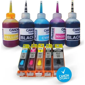 Canon Pgı-5bk Clı-8c M Y Bk (5 Renk) Uyumlu Dolan Kartuş Seti - Dolu - IP3300/ IP4200/ IP4300/ IP5200/ IP5300/ IX4000/ IX5000/ MP500/ MP510/ MP530