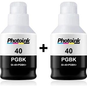 Canon Gı-40 G1420 G2420 G2460 G3420 G3460 Uyumlu Photoink 2 Adet Siyah Mürekkep 135 ml