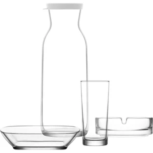 Muhabbet Cam Bardak Seti 11'li (6 Su Bardağı, 1'li Servis Tabağı ,1 Karaf, 1 Küllük)