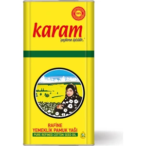 Karam Rafine Yemeklik Pamuk Yağı Teneke 5 lt