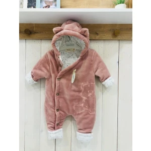 Mother Wings Coral Soft Düğmeli Sevimli Ayıcık Bebek Tulumu