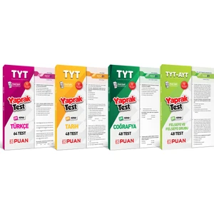 Puan Yayınları TYT Türkçe Tarih Coğrafya Felsefe Yaprak Test Sözel Seti