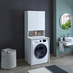 Roomart Cd7 Çok Amaçlı Banyo Üst Dolaplı Çamaşır Makinesi Dolabı Takımı - Beyaz