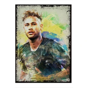 Neymar Futbol Desenli Ahşap Tablo