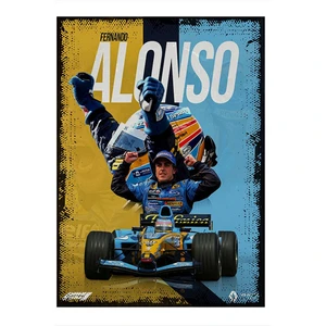 Fernando Alonso Formula 1 Tasarım Ahşap Tablo
