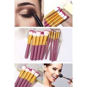 10 Parça Makyaj Fırça Seti Mor