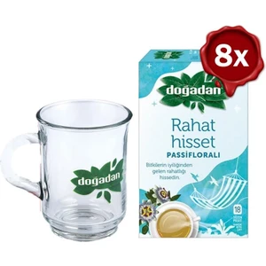 Rahat Hisset Passifloralı 18'li x 8 ve Doğadan Cam Bardak