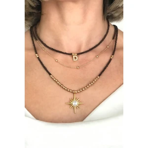 Sose Moda D Harfli 3'lü Set Boncuk Kolye