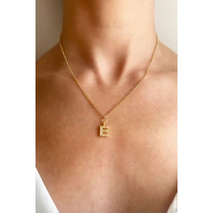Sose Moda E Harfli Gold Zincir Kolye