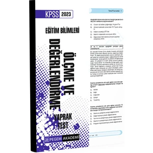 Pegem Akademi Yayıncılık KPSS 2023 Eğitim Bilimleri Ölçme ve Değerlendirme Yaprak Test