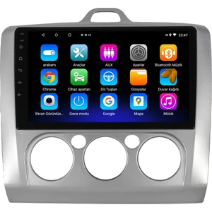 Ford Focus Analog 2 Android 12 Kablosuz Carplay Navigasyon Multimedya Ekran Teyp - MY-0609W-FORD Focus Analog 2